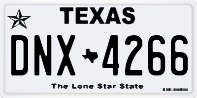 TX license plate DNX4266