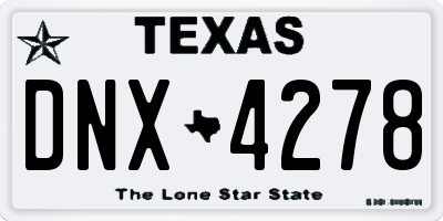 TX license plate DNX4278