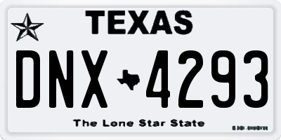 TX license plate DNX4293