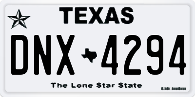TX license plate DNX4294