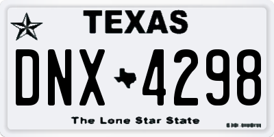 TX license plate DNX4298
