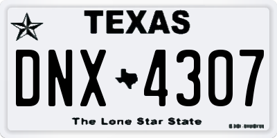 TX license plate DNX4307