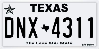 TX license plate DNX4311