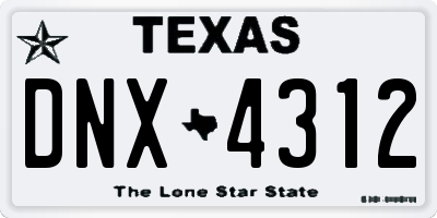 TX license plate DNX4312