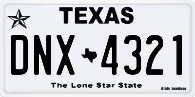 TX license plate DNX4321