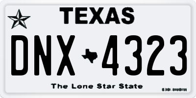 TX license plate DNX4323
