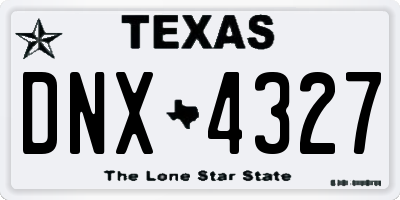 TX license plate DNX4327