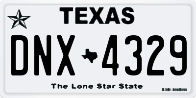 TX license plate DNX4329