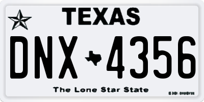 TX license plate DNX4356