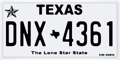 TX license plate DNX4361