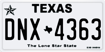 TX license plate DNX4363
