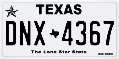 TX license plate DNX4367