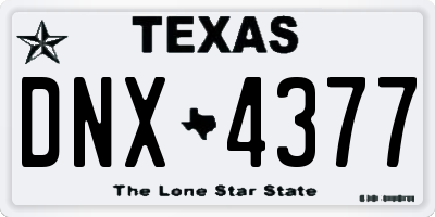 TX license plate DNX4377