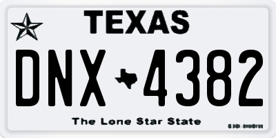 TX license plate DNX4382