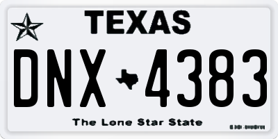 TX license plate DNX4383