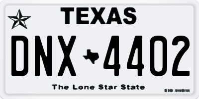 TX license plate DNX4402