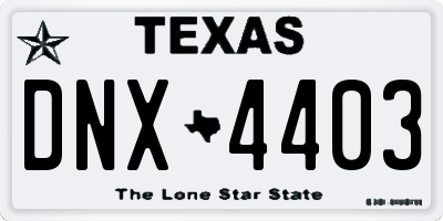 TX license plate DNX4403