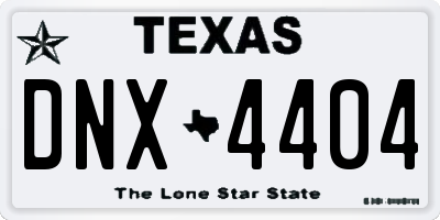 TX license plate DNX4404