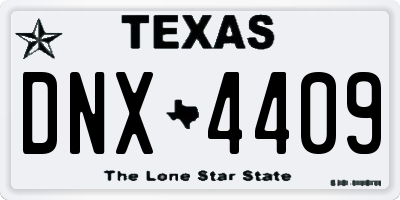 TX license plate DNX4409