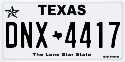 TX license plate DNX4417