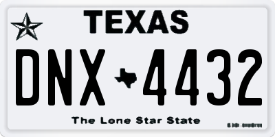 TX license plate DNX4432