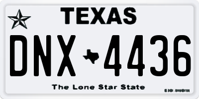 TX license plate DNX4436