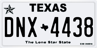 TX license plate DNX4438