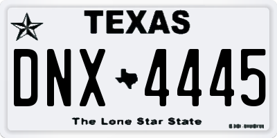 TX license plate DNX4445
