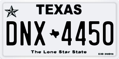 TX license plate DNX4450