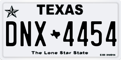 TX license plate DNX4454
