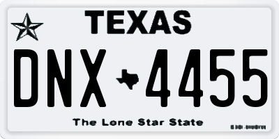TX license plate DNX4455