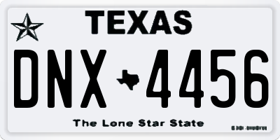 TX license plate DNX4456