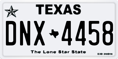 TX license plate DNX4458