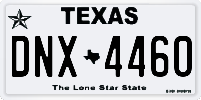 TX license plate DNX4460