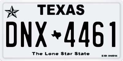 TX license plate DNX4461