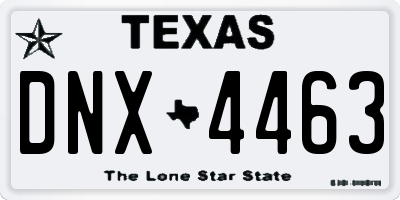 TX license plate DNX4463