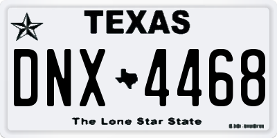 TX license plate DNX4468