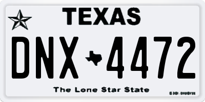TX license plate DNX4472