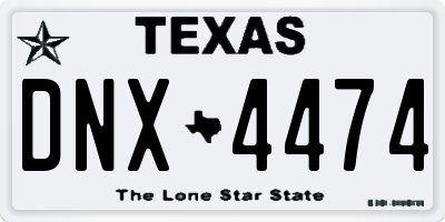 TX license plate DNX4474
