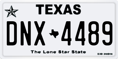 TX license plate DNX4489