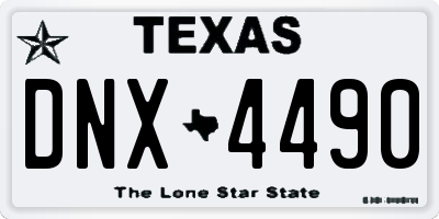 TX license plate DNX4490