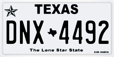TX license plate DNX4492