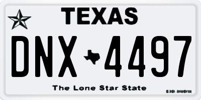 TX license plate DNX4497