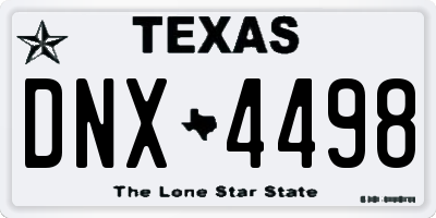 TX license plate DNX4498