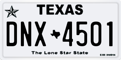 TX license plate DNX4501