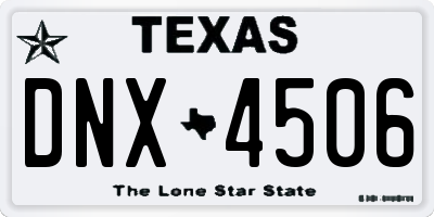 TX license plate DNX4506