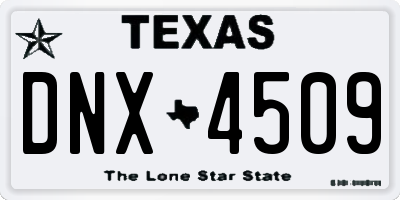 TX license plate DNX4509