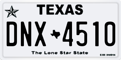 TX license plate DNX4510