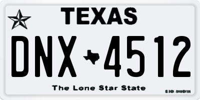 TX license plate DNX4512