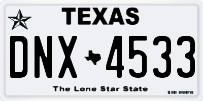 TX license plate DNX4533